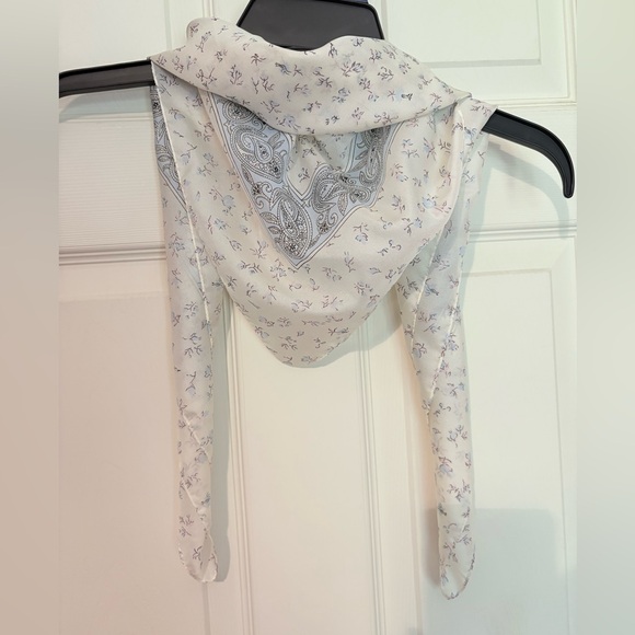 Sarah Coventry Cream and Pink Floral Scarf - Picture 2 of 9